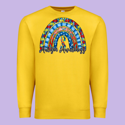 Autism Awareness Rainbow Premium Sweatshirt Designed By Racoondesign