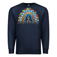 Navy autism awareness rainbow Premium Sweatshirt - RacoonDesign