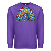 Purple autism awareness rainbow Premium Sweatshirt - RacoonDesign