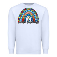 White autism awareness rainbow Premium Sweatshirt - RacoonDesign