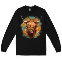 Black fall highland cow Long Sleeve Tee - Jasminsmagicworld