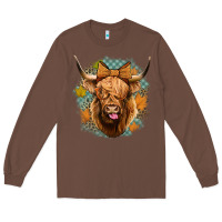 Chestnut fall highland cow Long Sleeve Tee - Jasminsmagicworld