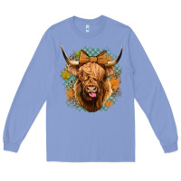 Colony Blue fall highland cow Long Sleeve Tee - Jasminsmagicworld
