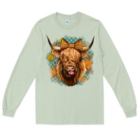 Matcha fall highland cow Long Sleeve Tee - Jasminsmagicworld
