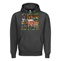 Charcoal Heather Just a Girl Small Town Autism Zipper Hoodie - CowhideDigitalArt