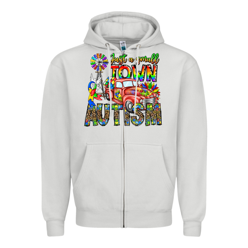 Just A Girl Small Town Autism Zipper Hoodie by CowhideDigitalArt | Teevron
