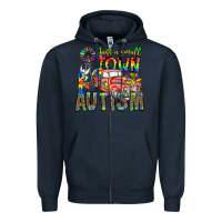 Navy Just a Girl Small Town Autism Zipper Hoodie - CowhideDigitalArt