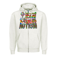 Oatmeal Heather Just a Girl Small Town Autism Zipper Hoodie - CowhideDigitalArt