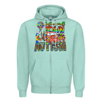 Seafoam Just a Girl Small Town Autism Zipper Hoodie - CowhideDigitalArt