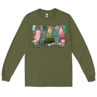 Army Green verry merry nurse Long Sleeve Tee - CowGirlArtShop
