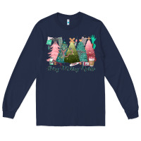 Navy verry merry nurse Long Sleeve Tee - CowGirlArtShop