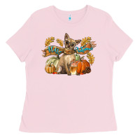 Bubblegum Pink Hello Autumn With Chihuahua Dog Ladies Tee - LillyAllenDesigns