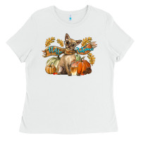 White Hello Autumn With Chihuahua Dog Ladies Tee - LillyAllenDesigns