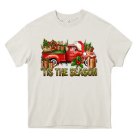 Cream Tis' The Season Christmas Truck Heavy Core Tee - BundleAndBundleShop