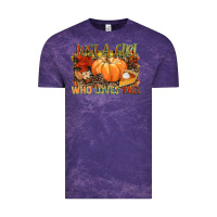 Cloud Purple Just a girl who loves Fall Vintage Tee - NancyCooperArtShop
