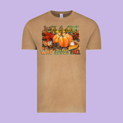 Just A Girl Who Loves Fall Vintage Tee Designed By Nancycooperartshop
