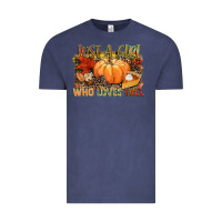 Vintage Denim Just a girl who loves Fall Vintage Tee - NancyCooperArtShop