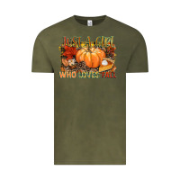 Vintage Olive Just a girl who loves Fall Vintage Tee - NancyCooperArtShop