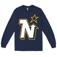 Navy vintage minnesota hockey   retro north stars Long Sleeve Tee - lanVoArt