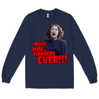 Navy nooo wire hangers.. ever!!! vintage mommie dearest quote print Long Sleeve Tee - lanVoArt
