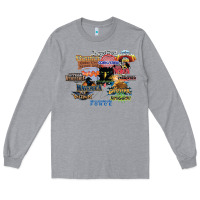 Heather Grey cedar point roller coaster  designer Long Sleeve Tee - lanVoArt