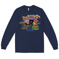 Navy cedar point roller coaster  designer Long Sleeve Tee - lanVoArt