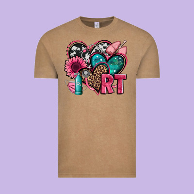 Rt Respiratory Therapist Hearts Vintage Tee Designed By Jasminsmagicworld