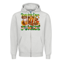 Dove Grey Pumpkin Spice Junkie Zipper Hoodie - CowhideDigitalArt