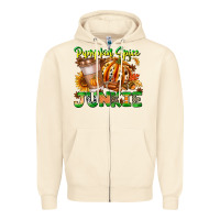 Sandshell Pumpkin Spice Junkie Zipper Hoodie - CowhideDigitalArt