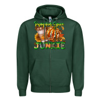 Sports Green Pumpkin Spice Junkie Zipper Hoodie - CowhideDigitalArt