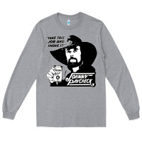 Heather Grey johnny paycheck shirt take this job and shove it vintage country music Long Sleeve Tee - lanVoArt