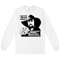 White johnny paycheck shirt take this job and shove it vintage country music Long Sleeve Tee - lanVoArt