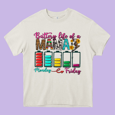 Battery Life Of A Mama Heavy Core Tee Designed By Bundleandbundleshop