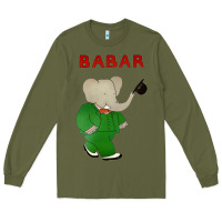 Army Green babar the elephant Long Sleeve Tee - lanVoArt