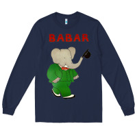 Navy babar the elephant Long Sleeve Tee - lanVoArt
