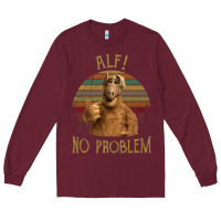 Burgundy alf alien no problem vintage Long Sleeve Tee - lanVoArt