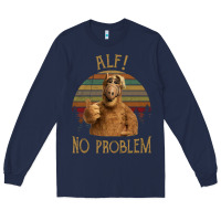 Navy alf alien no problem vintage Long Sleeve Tee - lanVoArt