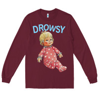 Burgundy drowsy doll Long Sleeve Tee - lanVoArt