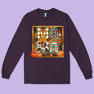 Fall Mama Long Sleeve Tee Designed By Cowgirlartshop