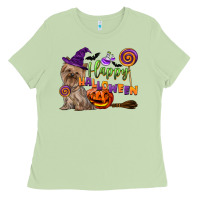 Matcha Happy Halloween With Yorkshire Terrier Dog Ladies Tee - LillyAllenDesigns