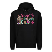 Black rockin the night shift cna life Premium Hoodie - RanaPortraitStore