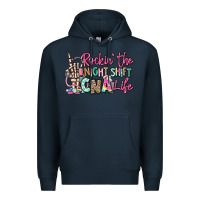 Navy rockin the night shift cna life Premium Hoodie - RanaPortraitStore