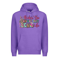 Purple rockin the night shift cna life Premium Hoodie - RanaPortraitStore