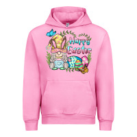 Fuchsia Pink happy easter bunny gnome Urban Hoodie - BarkalooDesign