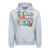 Heather Grey happy easter bunny gnome Urban Hoodie - BarkalooDesign