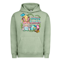 Pigment Oil Green happy easter bunny gnome Urban Hoodie - BarkalooDesign