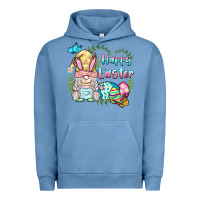 Pigment Pebble Blue happy easter bunny gnome Urban Hoodie - BarkalooDesign