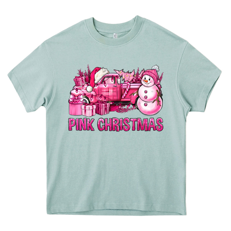 Pink Christmas Truck Heavy Core Tee by BundleAndBundleShop | Teevron