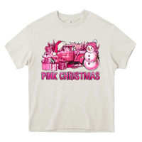 Cream Pink Christmas Truck Heavy Core Tee - BundleAndBundleShop
