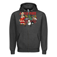 Charcoal Heather Jolly Vibes Zipper Hoodie - CowhideDigitalArt